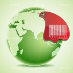 Green Earth with Recycle Barcode